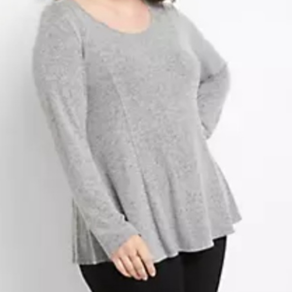 18/20 Fit & Flare Hacci Top Heather Grey.  (new without tags)
